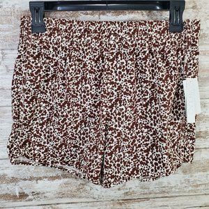 Abound Ivory Brown Mini Moo Pattern Relaxed Easy Shorts